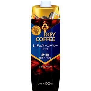 （まとめ）キーコーヒー リキッドコーヒー 天然水微糖（テトラプリズマ）1L 1セット（24本：6本×4ケース）【×3セット】 - 拡大画像