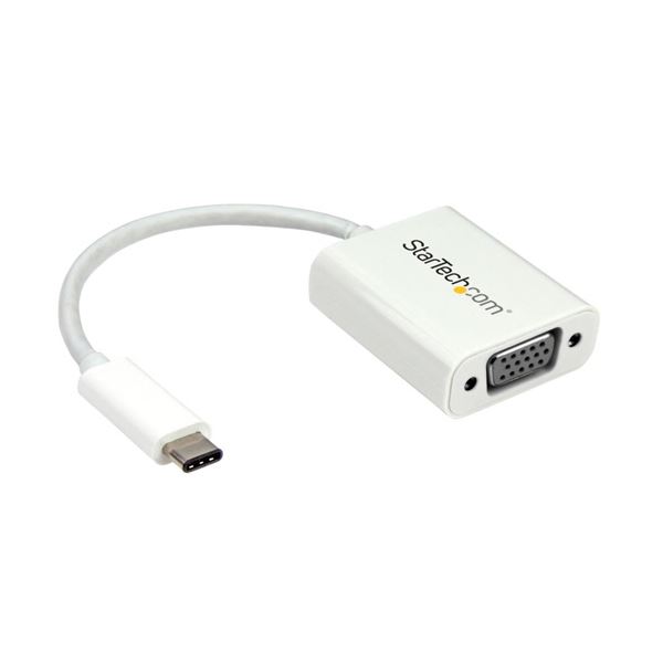 （まとめ）StarTech.com USB-C-VGA変換アダプタ USB Type-C（オス）-アナログRGB ホワイト CDP2VGAW 1個 【×3セット】