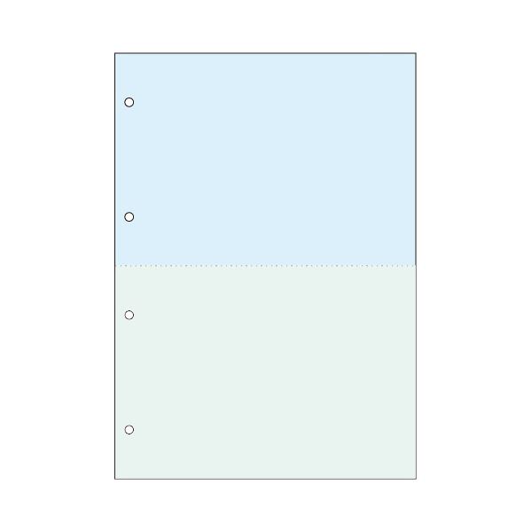（まとめ）TANOSEE マルチプリンタ帳票（FSC） A4 浅葱・緑 2面4穴 1箱（500枚） 【×3セット】
