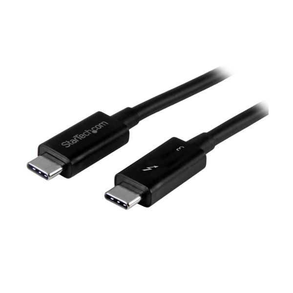 （まとめ）StarTech.com 0.5m Thunderbolt 3 （40Gbps） USB-C ケーブル TBLT34MM50CM 1台 【×3セット】