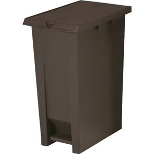 （まとめ）エコン ダストボックス ペダル式 2枚フタ 70L ブラウン 808350-01 1個 【×3セット】