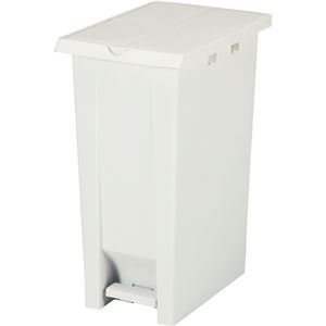 （まとめ）エコン ダストボックス ペダル式 2枚フタ 70L ホワイト 808350-01 1個 【×3セット】