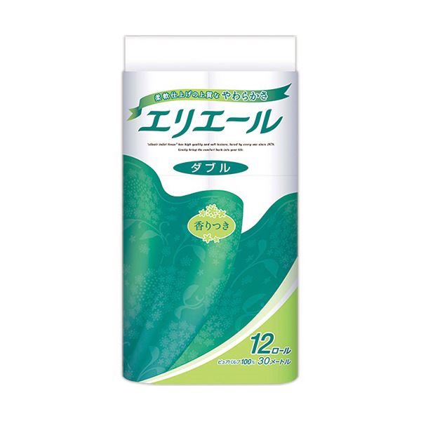 （まとめ）大王製紙 エリエールトイレットティシュー ダブル 芯あり 香りつき 30m 1セット（72ロール：12ロール×6パック） 【×3セット】