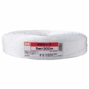 （まとめ）TANOSEE PPロープ 5mm×300m 1巻 【×10セット】