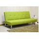 リクライニングソファーベッド 【シングルサイズ】 3人掛け ファブリック地 スチール脚 グリーン(緑) 【半完成品】  - 縮小画像1