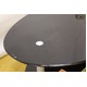 強化ガラステーブル(ローテーブル) 高さ43cm スチール脚 棚収納/アジャスター付き ブラック(黒) - 縮小画像4