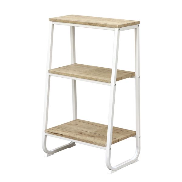 収納棚 幅約50cm ナチュラル 3段ラック スチールフレーム 組立品 リビング ダイニング インテリア家具 プレゼント【代引不可】