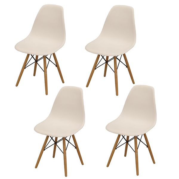 シェルチェア4脚セット ホワイト 組立品【代引不可】