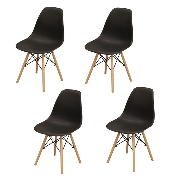 シェルチェア4脚セット ブラック 組立品【代引不可】
