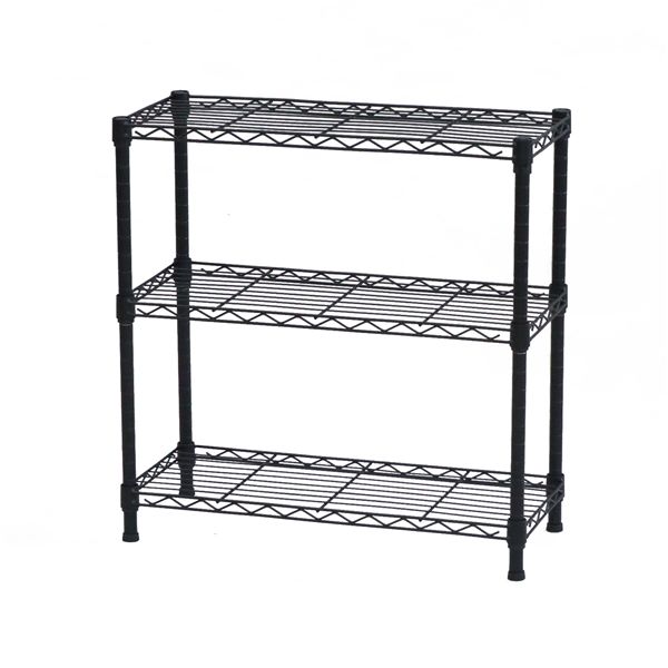 NERO19φ 3段セット 約幅60cm 奥行25cm 高さ62cm ブラック 組立品【代引不可】