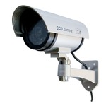 赤外線型ダミーカメラ 【屋内/屋外可】 CCTVステッカー付き CA-11 〔防犯/万引き・不正行為の威嚇〕