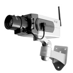 ワイヤレス型ダミーカメラ 【屋内・軒下用】 CCTVステッカー付き WI-1400A 〔防犯/万引き・不正行為の威嚇〕