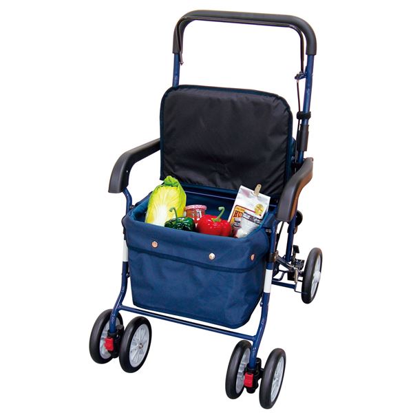 アルミ製シルバーカー/手押し車 【スタンダードタイプ】 大容量収納 幅広座面 幸和製作所 〔介護用品 福祉用品〕