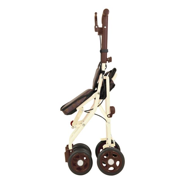 軽量シルバーカー/手押し車 【コンパクトタイプ】 左右連動ブレーキ 幸和製作所 『シプール』 ブラウン 〔介護用品〕