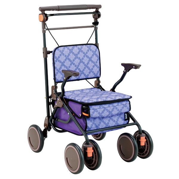 シルバーカー/手押し車 【スタンダードタイプ】 最大積載荷重:10.0kg 幸和製作所 『カゴノアL』 パープル 〔介護用品〕