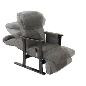 リクライニングチェア(高座椅子) 梢 フットレスト/肘付き 無段階ガス式 GY グレー(灰) 商品写真4