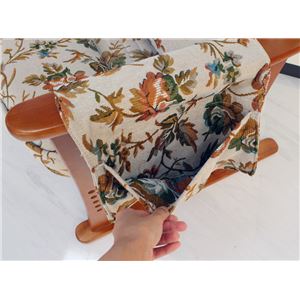 肘付き高座椅子/リクライニングチェア 【安定型】 木製 高さ調節可 ベージュフラワー 商品写真4