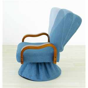 回転高座椅子(3段階リクライニングチェア) 撫子 肘付き 紺鼠色 【完成品】 商品写真2