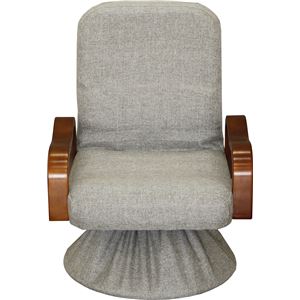 回転高座椅子(3段階リクライニングチェア) 撫子 肘付き グレー(灰) 【完成品】 商品写真2