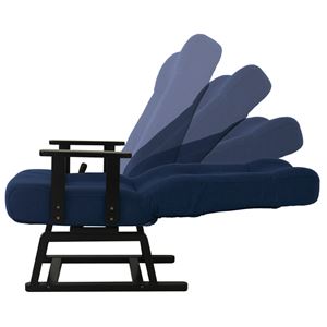 回転式高座椅子/リクライニングチェア 晶 肘付き コイルバネ BL ブルー(青) 商品写真4