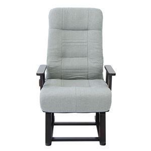 回転式高座椅子/リクライニングチェア 晶 肘付き コイルバネ GY グレー(灰) 商品写真2