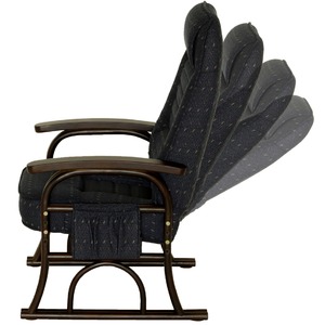 漣-さざなみ-　ラタン高座椅子　リクライニングチェア ブルー 商品写真2