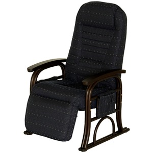 漣-さざなみ-　ラタンフットレスト付き高座椅子　リクライニングチェア ブルー 商品写真3