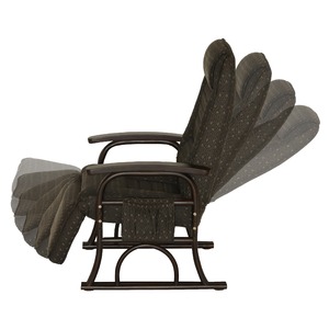 漣-さざなみ-　ラタンフットレスト付き高座椅子　リクライニングチェア ブラウン 商品写真3