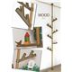 北欧風突っ張りポールハンガー/ハンガーラック 【WOOD】 フック/トレイ付き 〔リビング 子供部屋 玄関 寝室〕 - 縮小画像3
