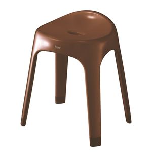 バスチェア(風呂椅子/腰掛け) ブラウン 座面高40cm 銀イオン配合 背もたれサポート付き 『Emeal』 商品写真