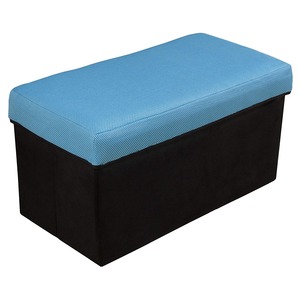 ウィキャン 座れる収納ボックス ワイド （BOXスツール） ブルー WJ-8033（リビング 鏡台 椅子 収納 2WAY チェア リビング）