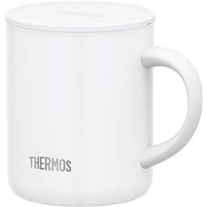 【THERMOS サーモス】 真空断熱マグカップ/コップ 【ホワイトWH 350ml】 フタ付き 保温・保冷