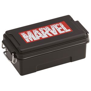 コンテナ風 お弁当箱/ランチボックス 【ブラック】 500ml 電子レンジ・食洗機可 MARVEL マーベル ロゴ スター