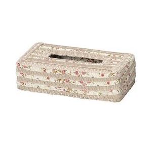 (まとめ) 小花柄 ティッシュケース/収納ケース 【ナチュラル】 幅26×奥行13.5×高さ7.5cm 【×36個セット】
