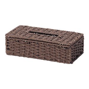 (まとめ) ペーパー製 ティッシュケース/収納ケース 【ブラウン】 幅26×奥行13.5×高さ7cm 【×40個セット】