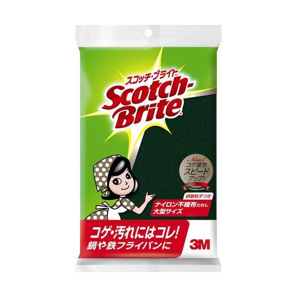 (まとめ) スコッチブライト ナイロンたわし 【大型サイズ 研磨粒子つき】 キッチン用品 掃除用品 【×120個セット】