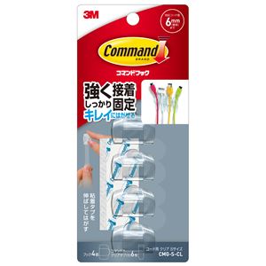 (まとめ) 3M スリーエム コマンドフック/コードフック 【コード用 Sサイズ クリア】 粘着シート 配線グッズ 【×20個セット】