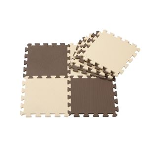 (まとめ) ジョイントマット/フロアマット 【チョコレート 8枚組】 厚み12mm 極厚 洗える 床暖房可 カット可 【×16個セット】
