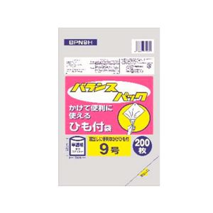 (まとめ) ポリ袋/ひも付規格袋 【半透明 9号】 200枚入 キッチン用品 『バランスパック』 【×120個セット】