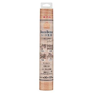 (まとめ) 滑り止めシート/保護シート 【木目】 30×125cm カット可 『DocoDemo シート生活』 【×72個セット】