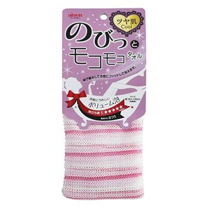 (まとめ) ツヤ肌 モコモコボディタオル/バス用品 【ピンク】 幅30×長さ100cm(伸長時) 【×160個セット】
