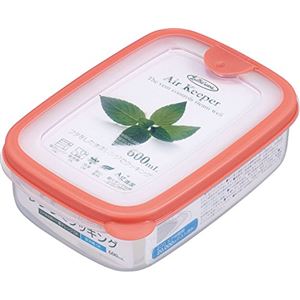 (まとめ) エアキーパー フードケース/保存容器 【ソフトオレンジ Sサイズ 600ml】 抗菌効果 食洗機可 【×60個セット】