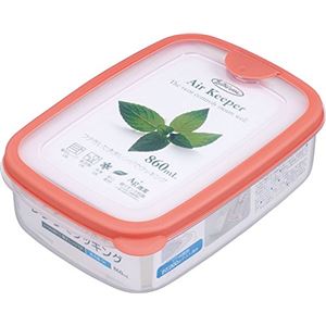 (まとめ) エアキーパー フードケース/保存容器 【ソフトオレンジ Mサイズ 860ml】 抗菌効果 食洗機可 【×60個セット】