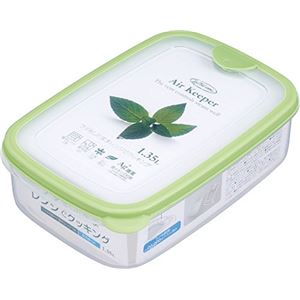 (まとめ) エアキーパー フードケース/保存容器 【ソフトグリーン Lサイズ 1350ml】 抗菌効果 食洗機可 【×60個セット】