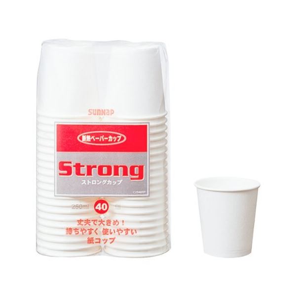 〔まとめ〕 紙コップ 使い捨てコップ 250ml 40個入 30個セット ストロングカップ ペーパーカップ アウトドア パーティー