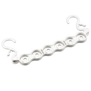 (まとめ) ハンガーホルダー/洗濯用品 【6連】 幅35.2×奥行2.6×高さ15.9cm ホワイト 【×160個セット】