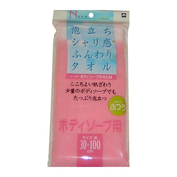 (まとめ) ボディタオル/バス用品 【ピンク】 ふつう 幅30×長さ100cm ノーヴァ ボディソープタオルN 【×240個セット】