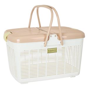 (まとめ) リオバスケット/収納カゴ 【アースベージュ No.5】 幅37.5cm アウトドア レジャー ピクニック 【×12個セット】