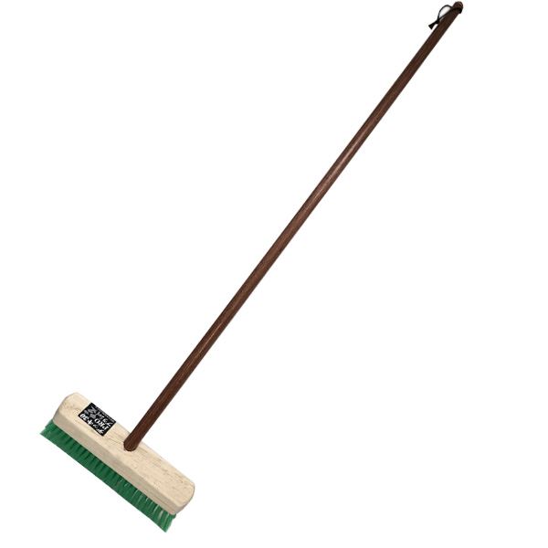 PROデッキブラシ/屋外用ブラシ 【30cm】 耐薬品性 ポリ塩化ビニル製 木柄 鉄 PVC 硬め 【16個セット】