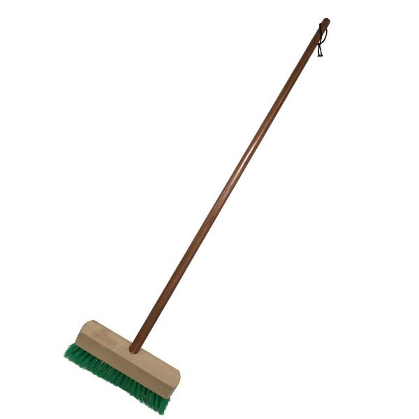 デッキブラシ/掃除用品 【木柄 S 24cm】 木製柄付き 紐付き 耐薬品性 【20個セット】